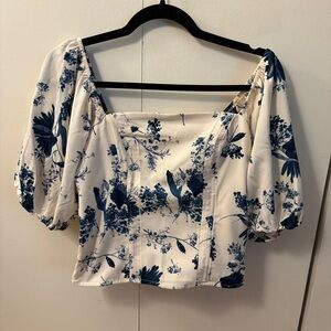 Abercrombie puff sleeve corset top